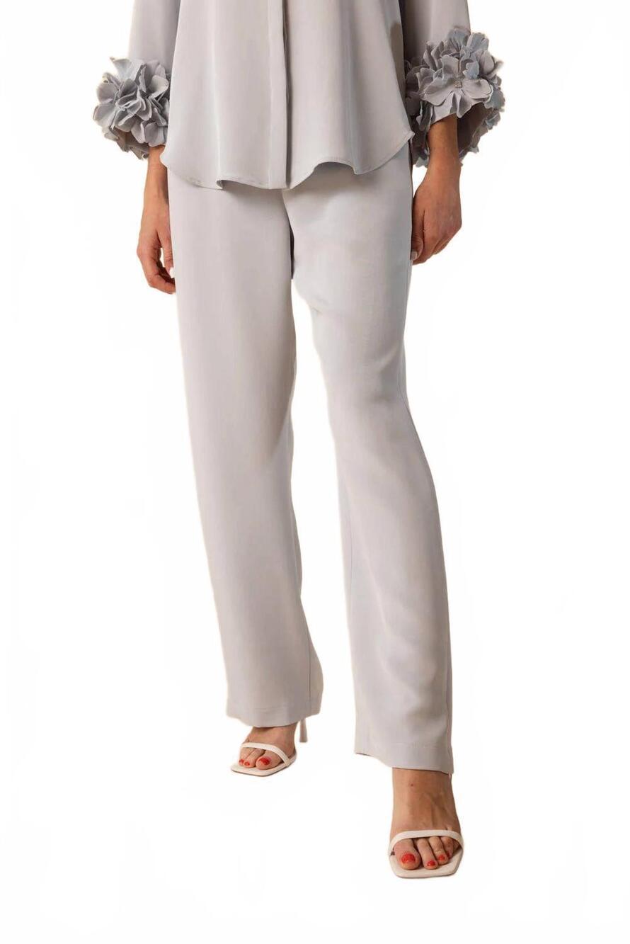 NEW CATHERINE REGEHR classic pull-on pant in silver blue